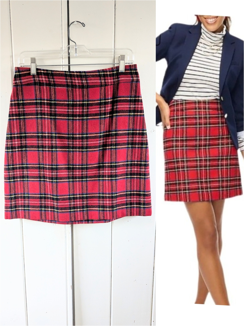 J. Crew Tartan Plaid A-line Skirt sz 6
